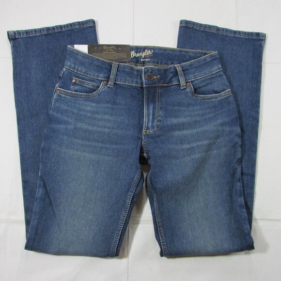 Wrangler Retro Women's Mae Mid Rise Emma Bootcut Jeans Med Wash 112338898 - Picture 3 of 4